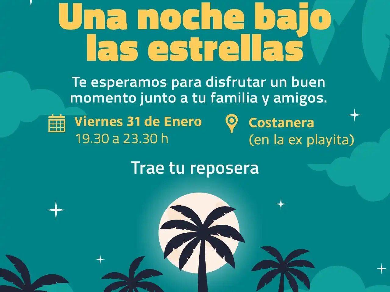 “Una noche bajo las estrellas” en la ex “playita” de la Costanera