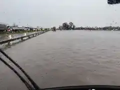 Micros varados en Ruta 9 por inundaciones: más de cinco horas sin poder avanzar