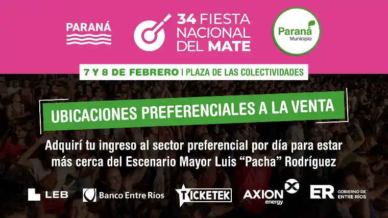 Comienza la venta de ubicaciones preferenciales para la Fiesta Nacional del Mate 2025