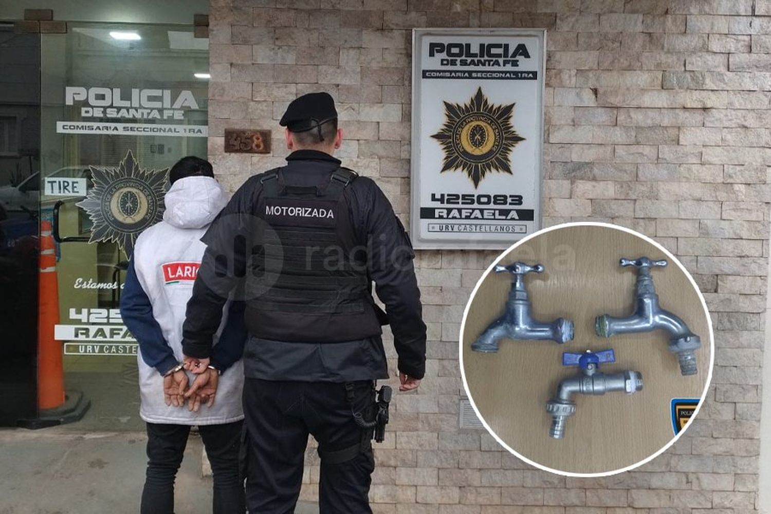 Lo agarró la policía saliendo de un domicilio con tres canillas en los bolsillos