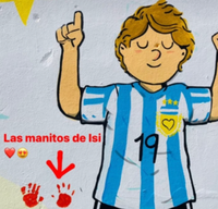 Con las manitos de Isi, inauguraron un mural para concientizar sobre donación