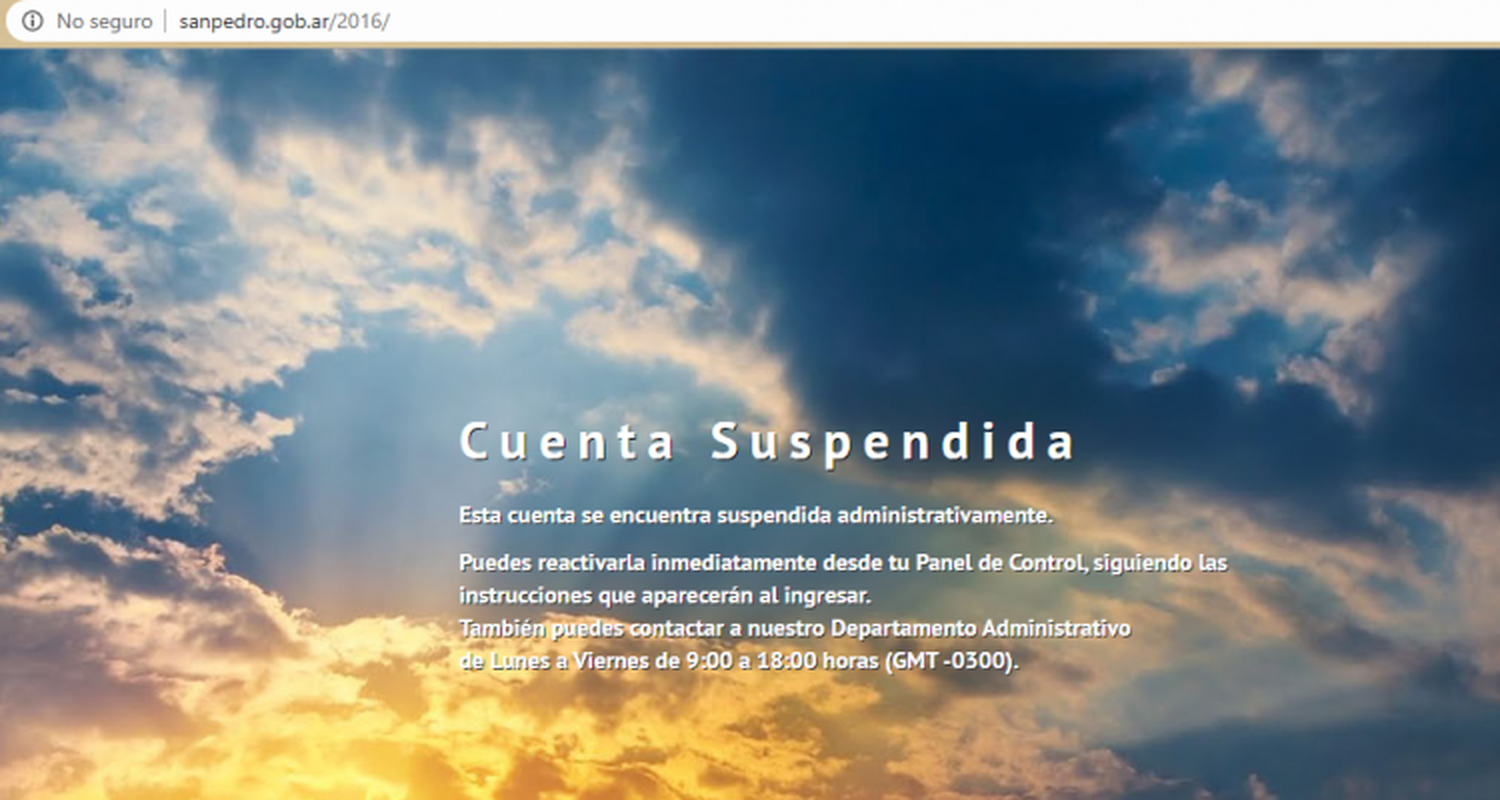 Por cuestiones administrativas, suspendieron la página web del Municipio