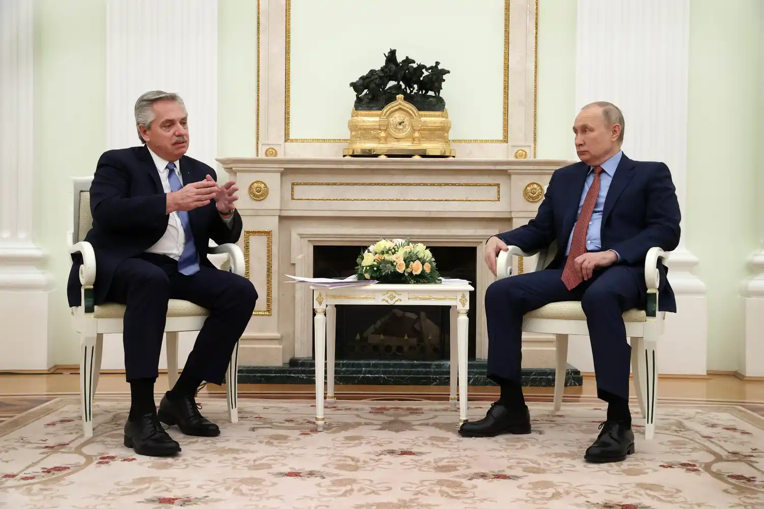 Alberto Fernández y Vladimir Putin.