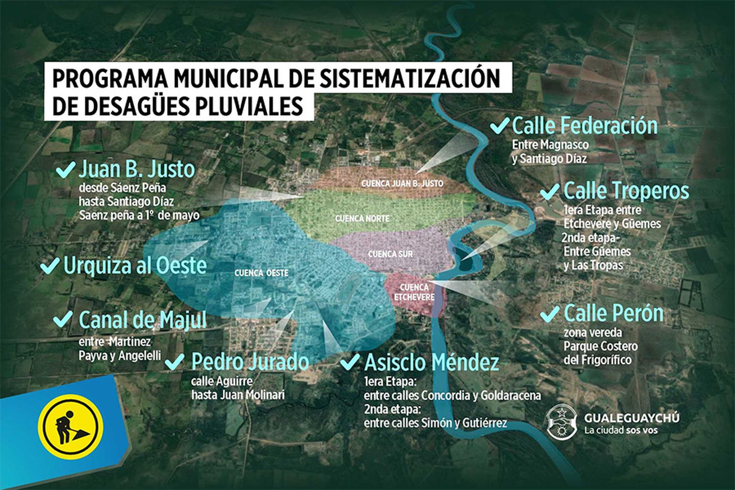 Las distintas obras de Sistematización de Desagües Pluviales que han impactado en la ciudad.