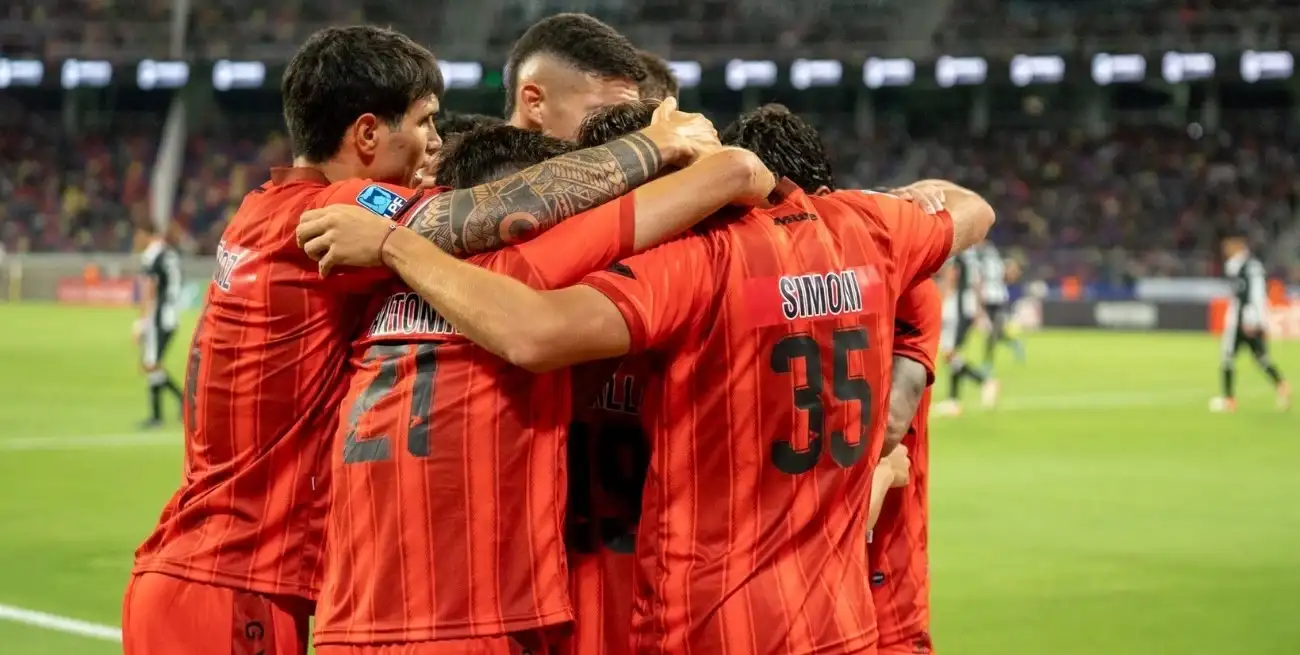 El festejo de gol de Gimnasia. Crédito: Prensa Gimnasia