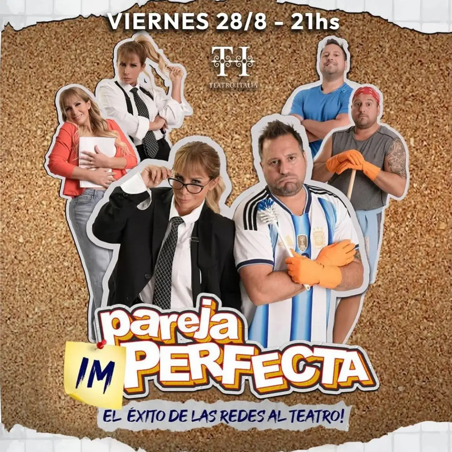 Fernanda Vives y Sebastián Cobelli llegan al Teatro Italia con una comedia a beneficio de ASDGGUAY