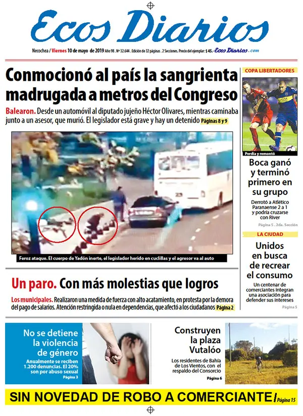 Tapa del 10 de mayo de 2019