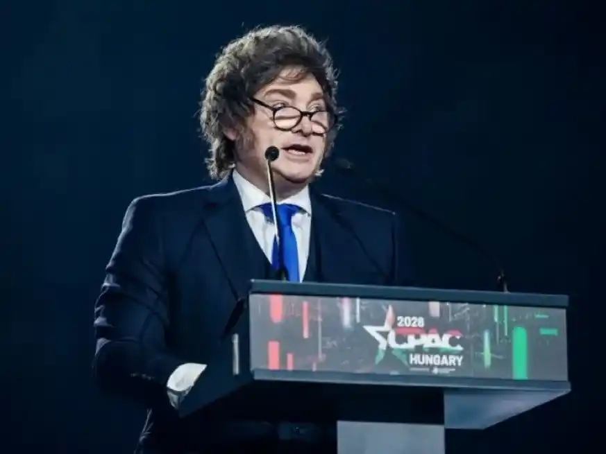 Milei en la Conferencia de Acción Política Conservadora (CPAC) de Hungría.