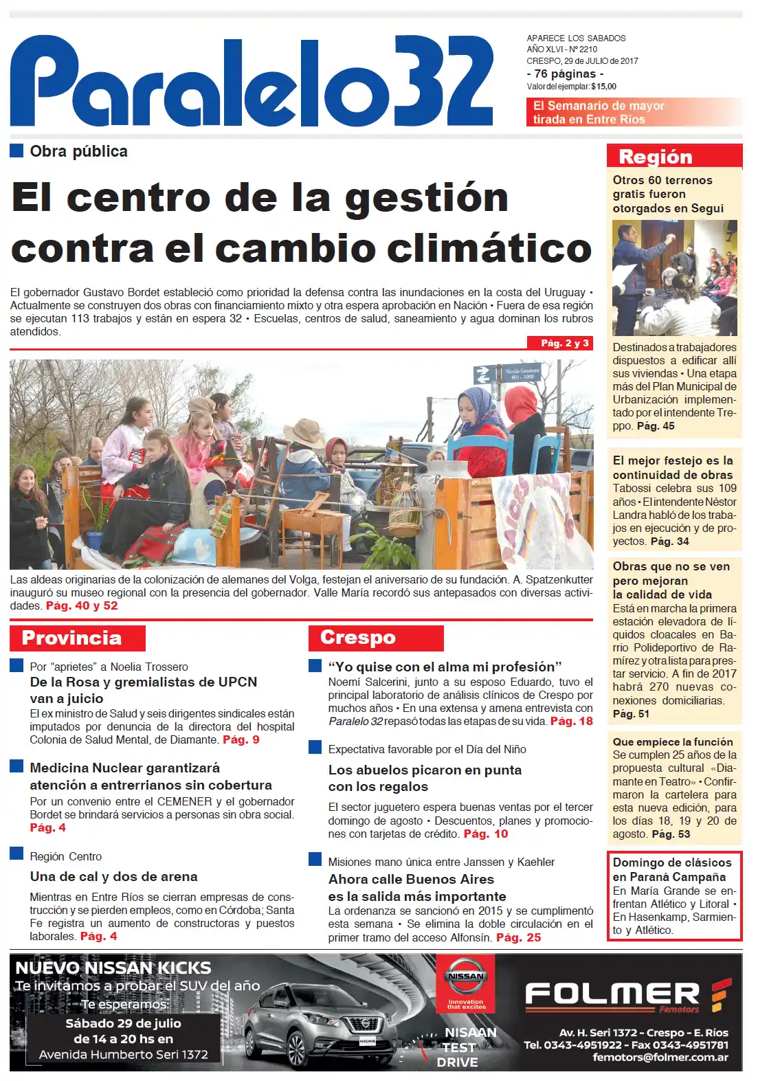 Tapa de Paralelo 32 edición Crespo