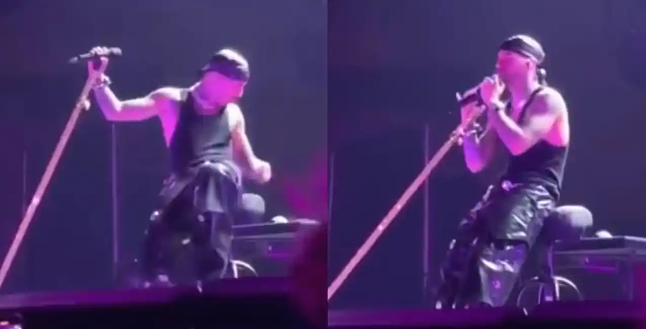 El artista cantó junto a la voz grabada de su ex novia.