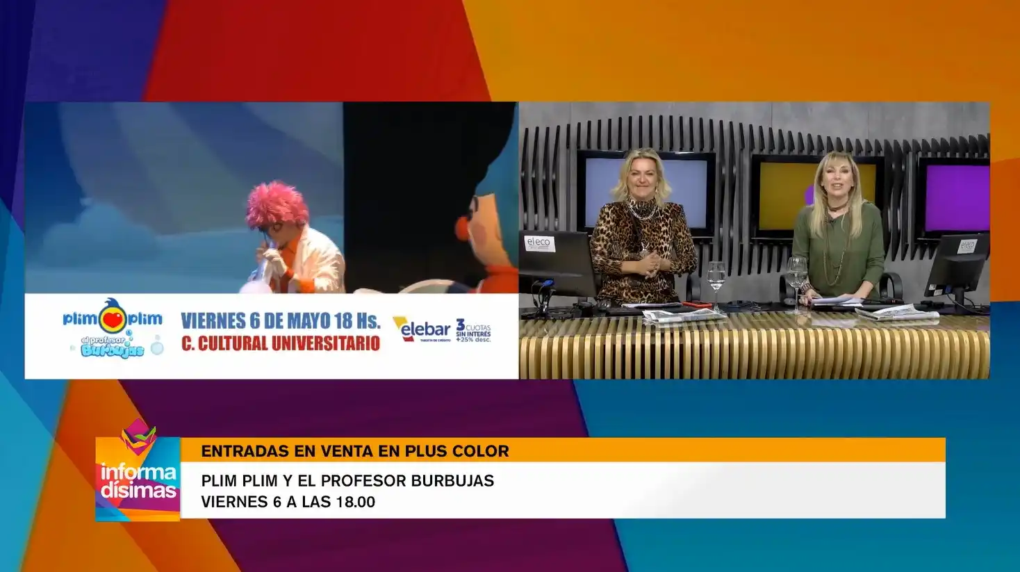 Plim Plim y el profesor burbujas se presentan el 6 de mayo en el Centro Cultural Universitario