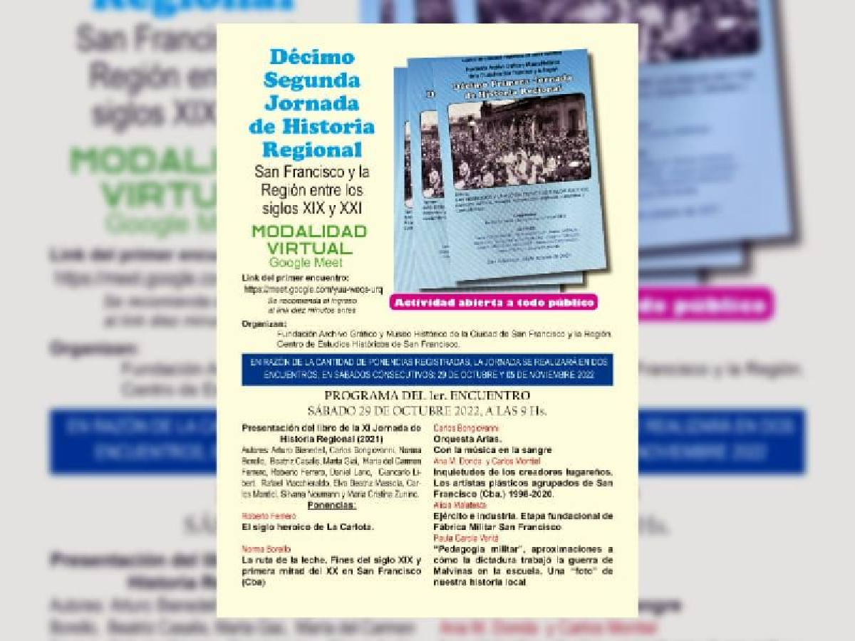 Se realizará de forma virtual la 12ª Jornada de Historia Regional
