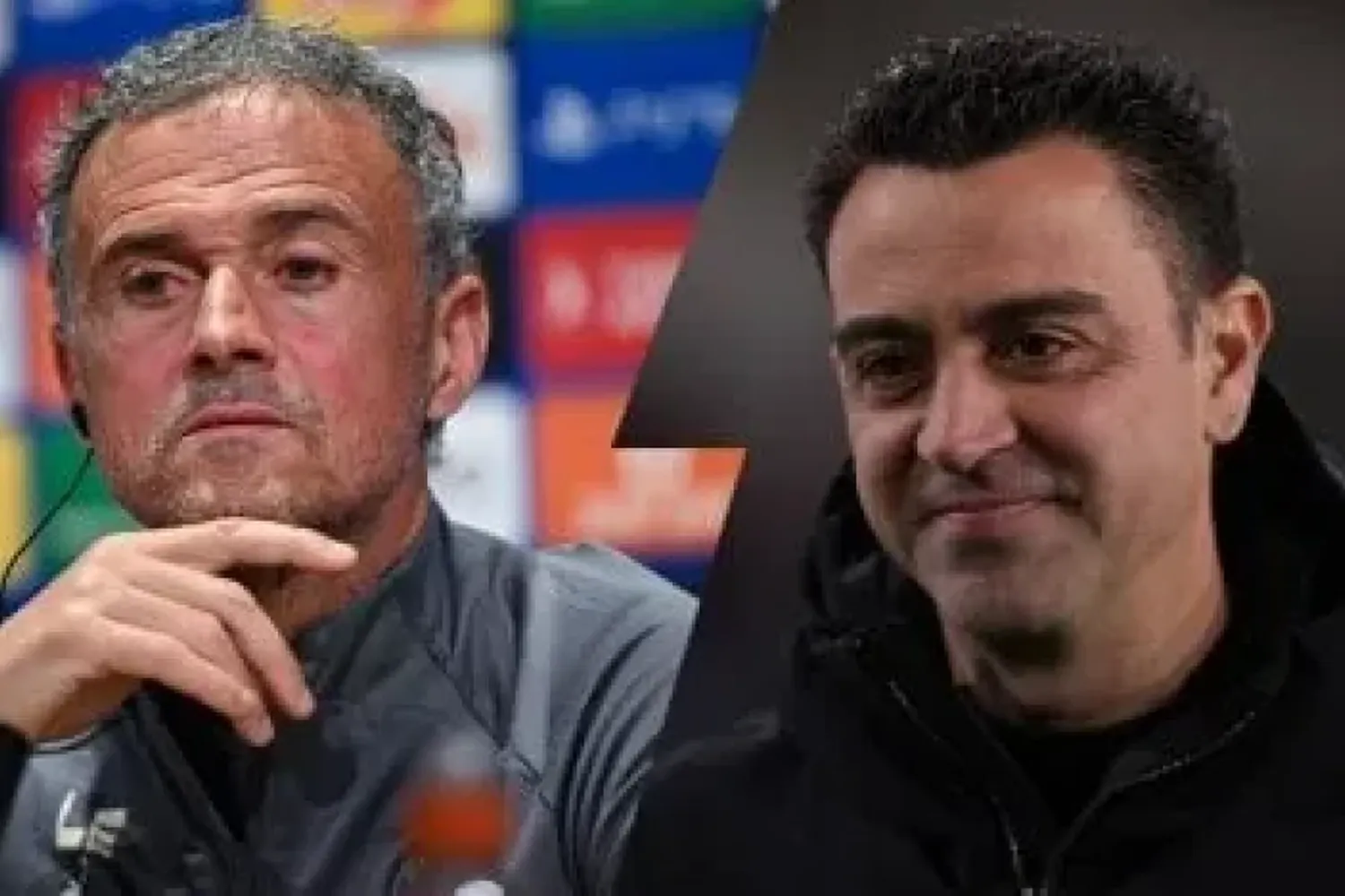 Cruce entre Luis Enrique y Xavi Hernández, en la previa de PSG-Barcelona