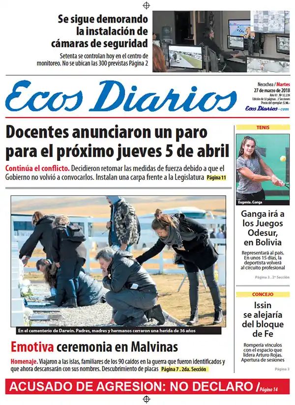 Tapa del 27 de marzo de 2018
