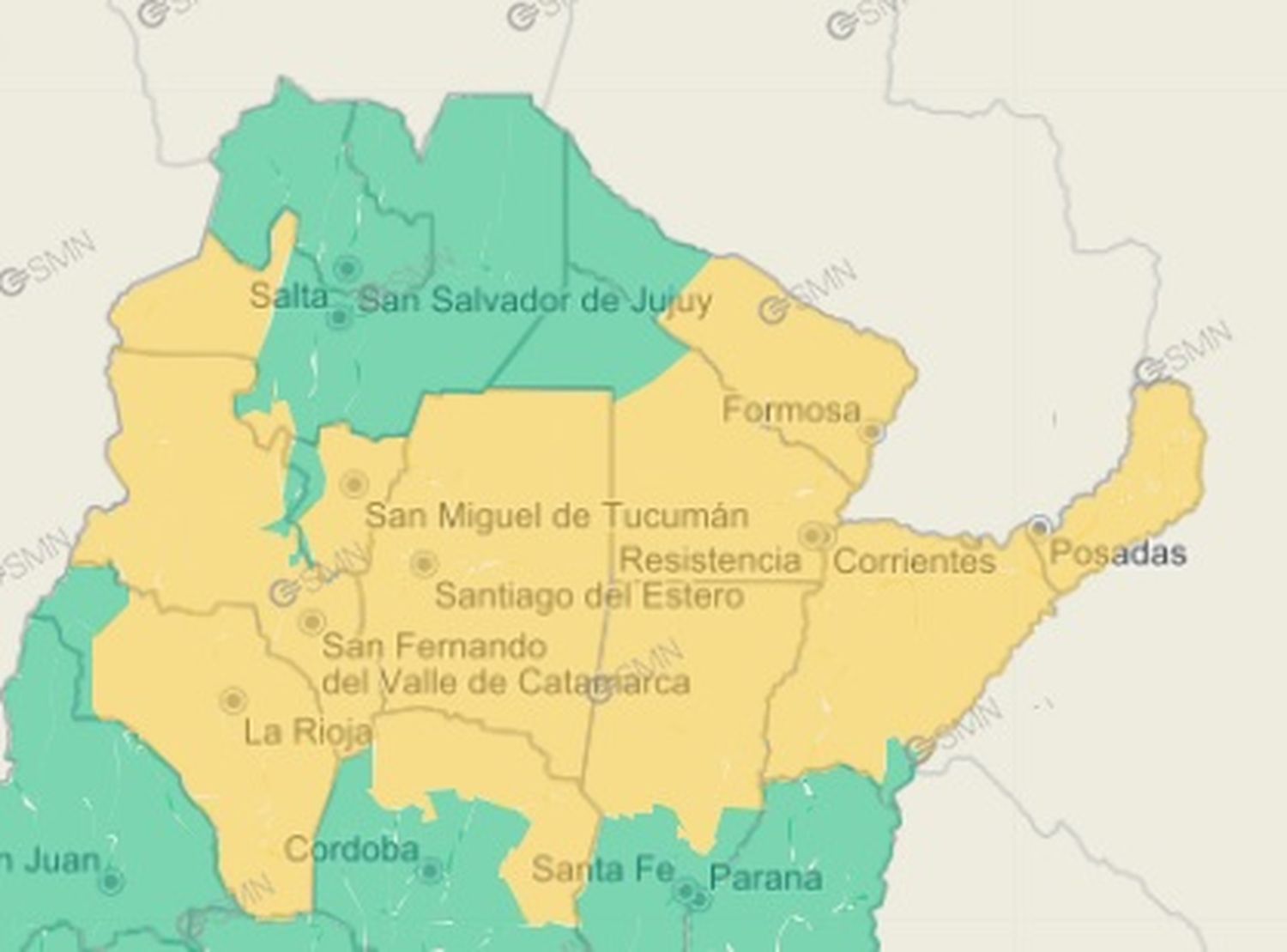 Alerta amarrilla por tormenta para varias localidades de Formosa