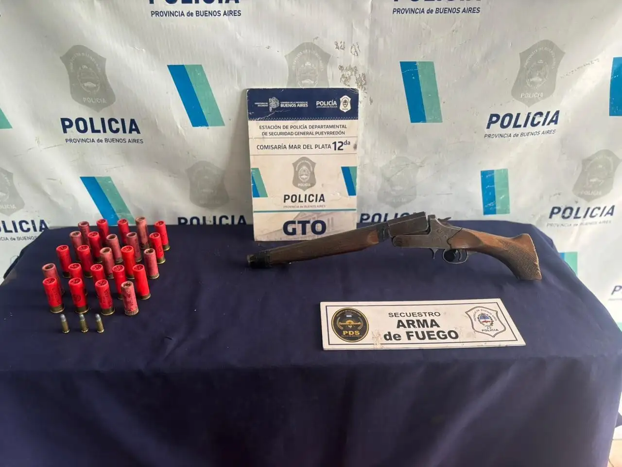 El arma y las municiones secuestradas en la vivienda de "Villa Gascón":