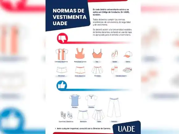 Ni polleras ni musculosas: polémica por el código de vestimenta de la UADE