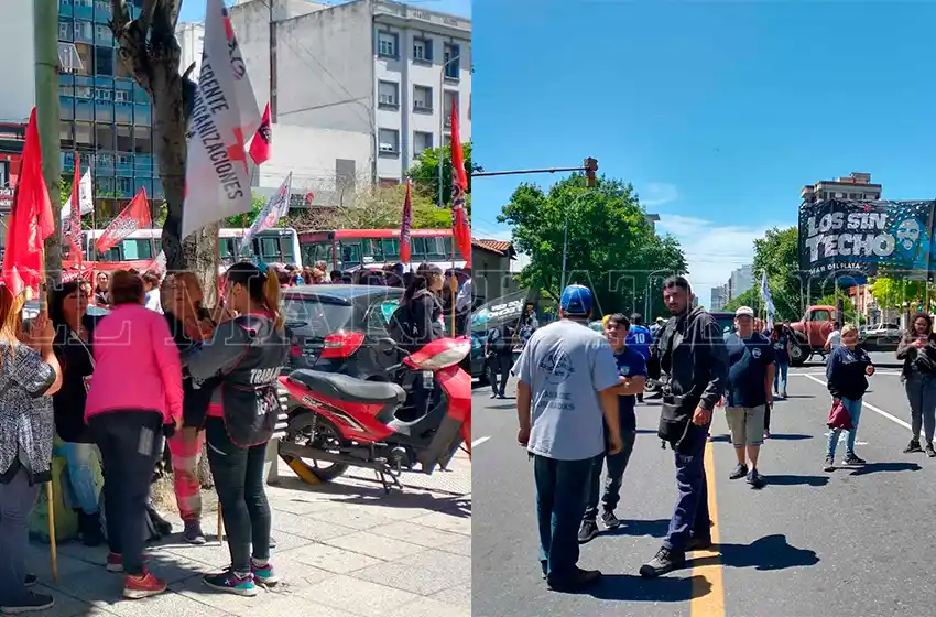 Caos vehicular en el centro de Mar del Plata por dos cortes
