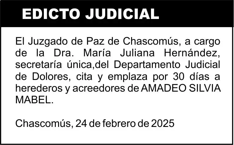 AMADEO, SILVIA MABEL S/SUCESION AB-INTESTATO