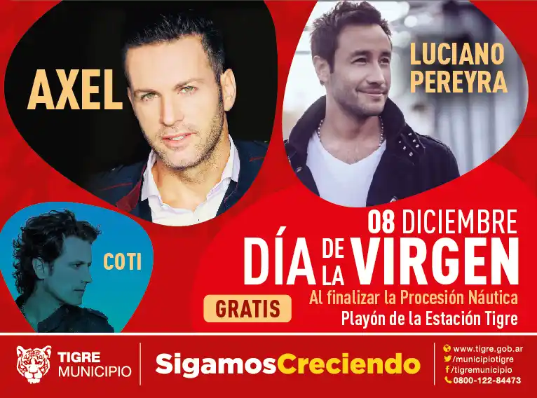 Tigre celebra el Día de la Virgen con Axel, Luciano Pereyra y Coti