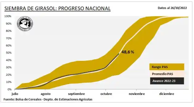 La siembra de girasol presenta demoras.