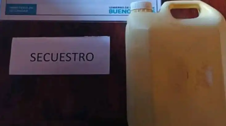 El bidón nafta secuestrado en el allanamiento