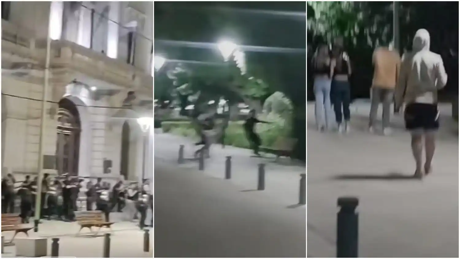 Corridas, piedrazos y balas de goma frente a la Municipalidad. Foto: captura video ABC Saladillo