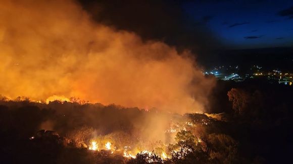 Las sierras de Tandil, afectadas por un importante incendio