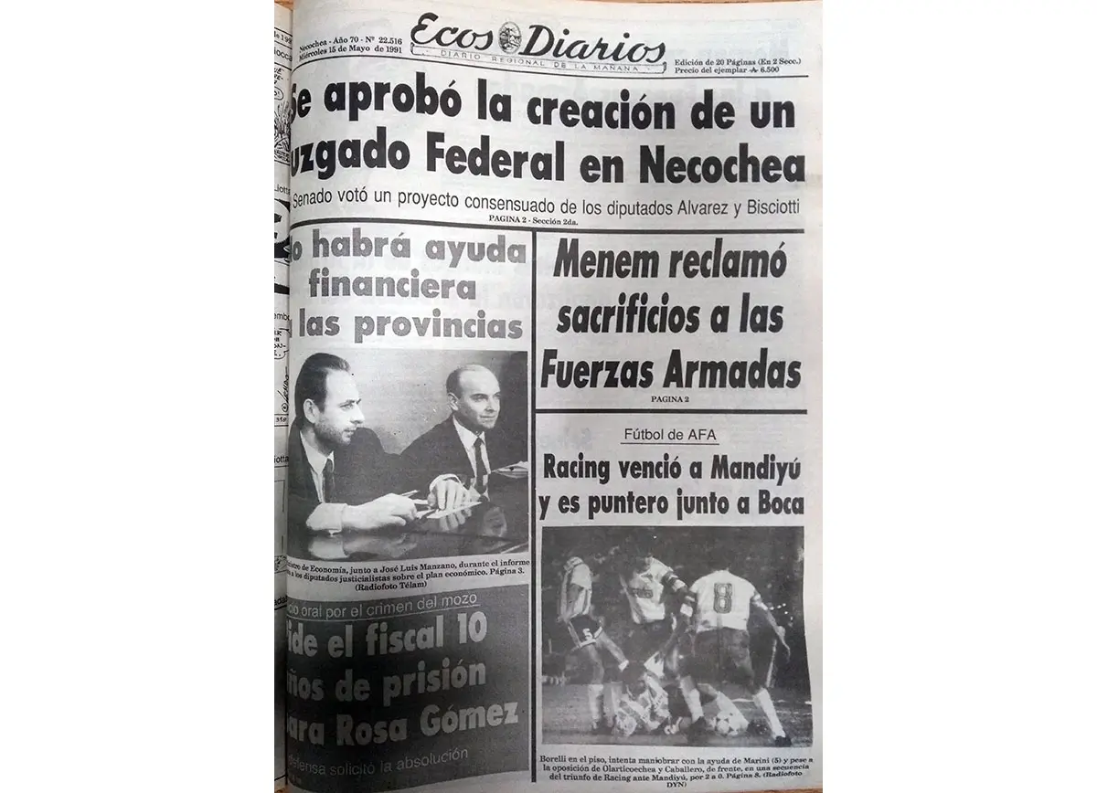 Miércoles 15 de mayo de 1991