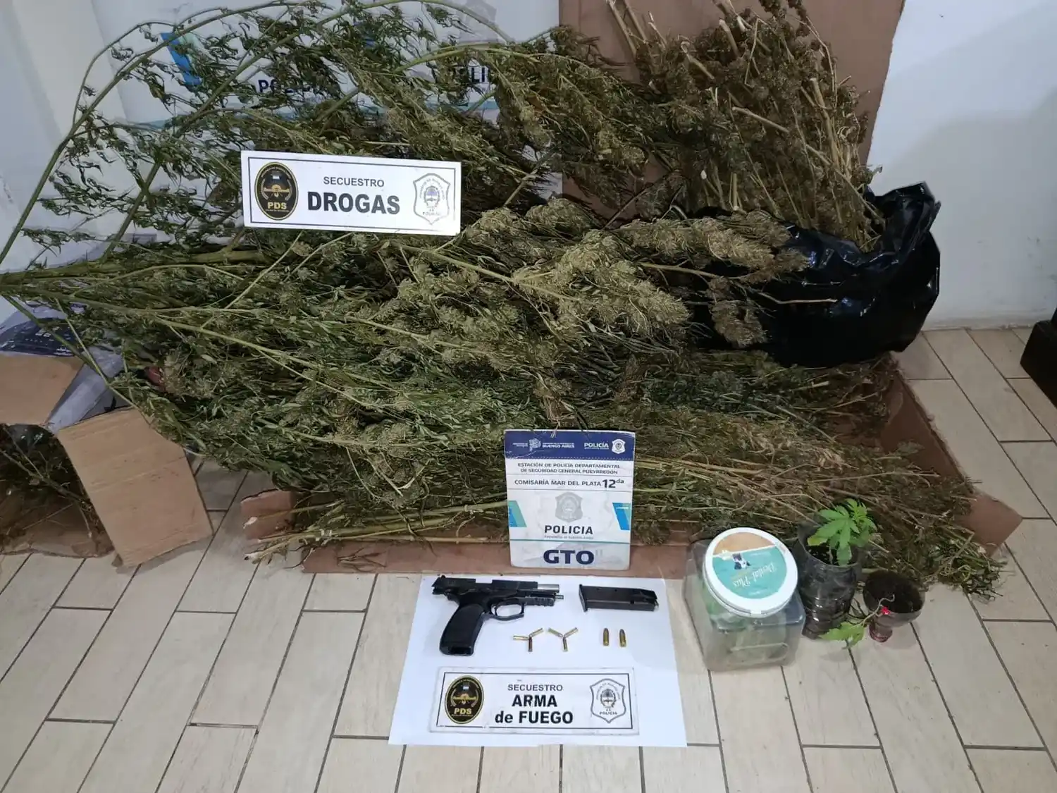 En un allanamiento encontraron armas, drogas y dinero