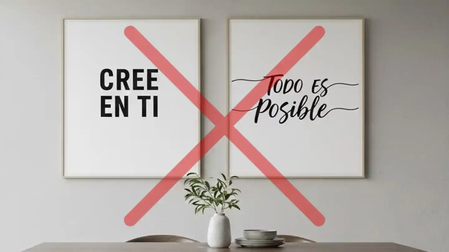 Los cuadros con frases motivadoras quedaron en el olvido. (Imagen ilustrativa generada con IA)