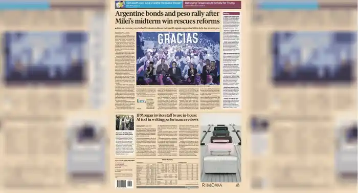 Milei en la tapa del Financial Times