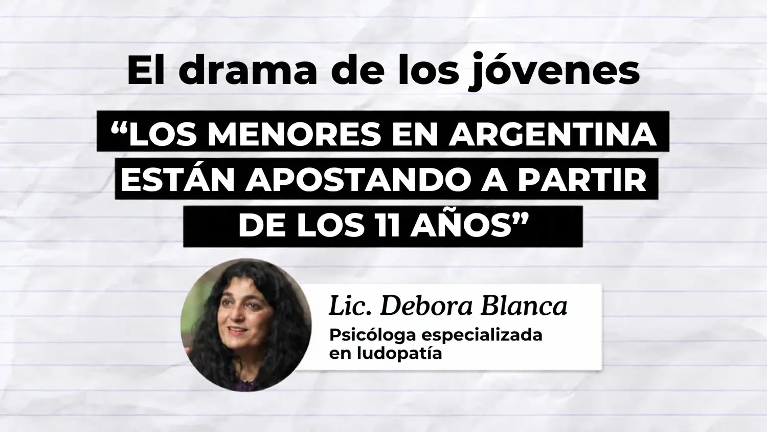 El drama de los jóvenes inmersos en las apuestas online.