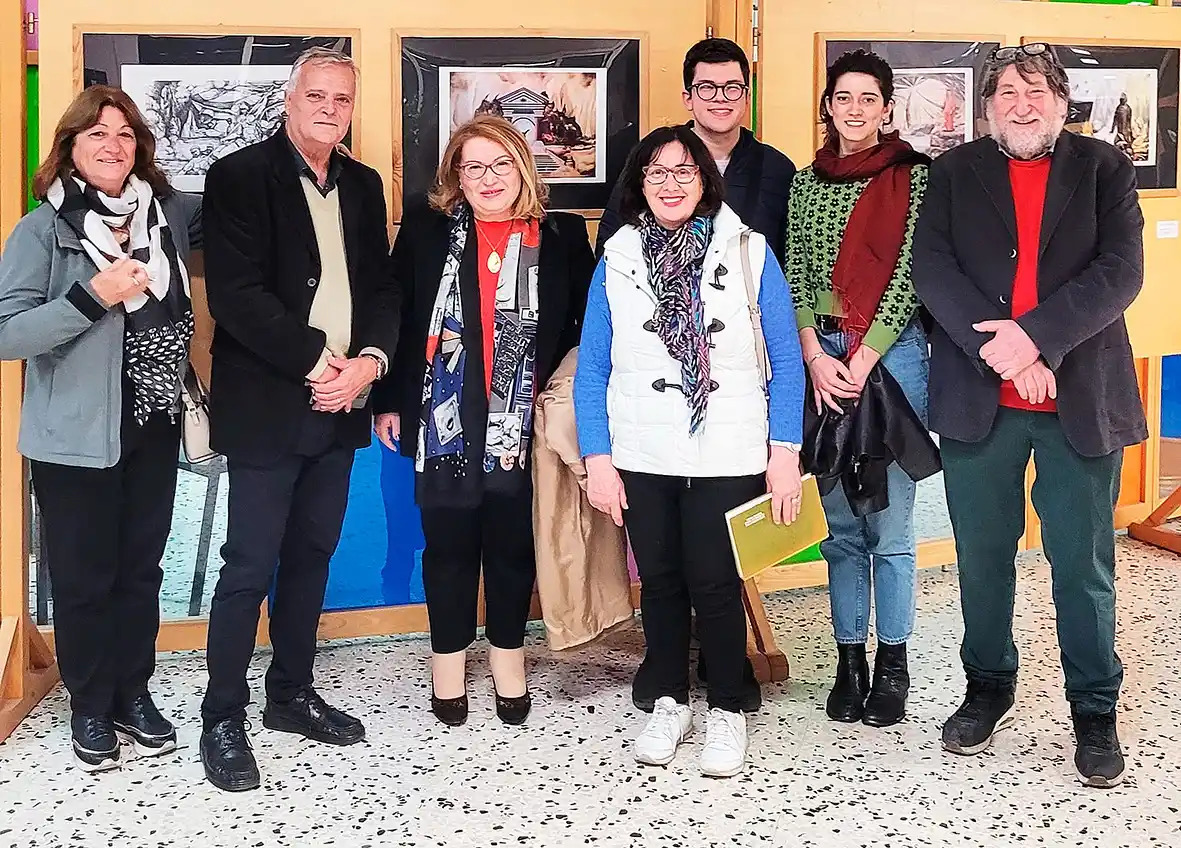 Claudio Priotti (segundo de izquierda a derecha) en Italia.