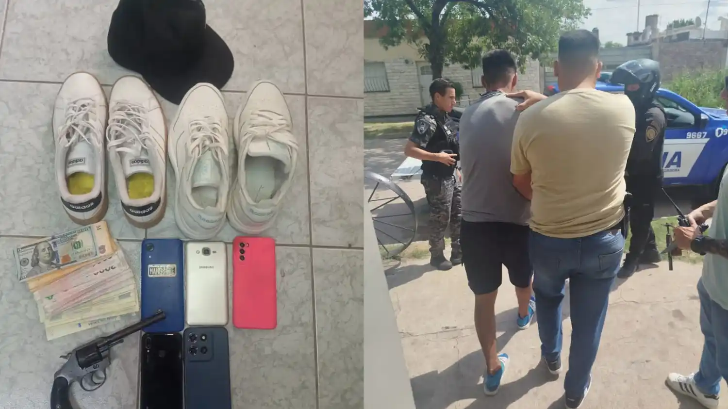 Se secuestró dinero en efectivo, armas, celulares e indumentaria.