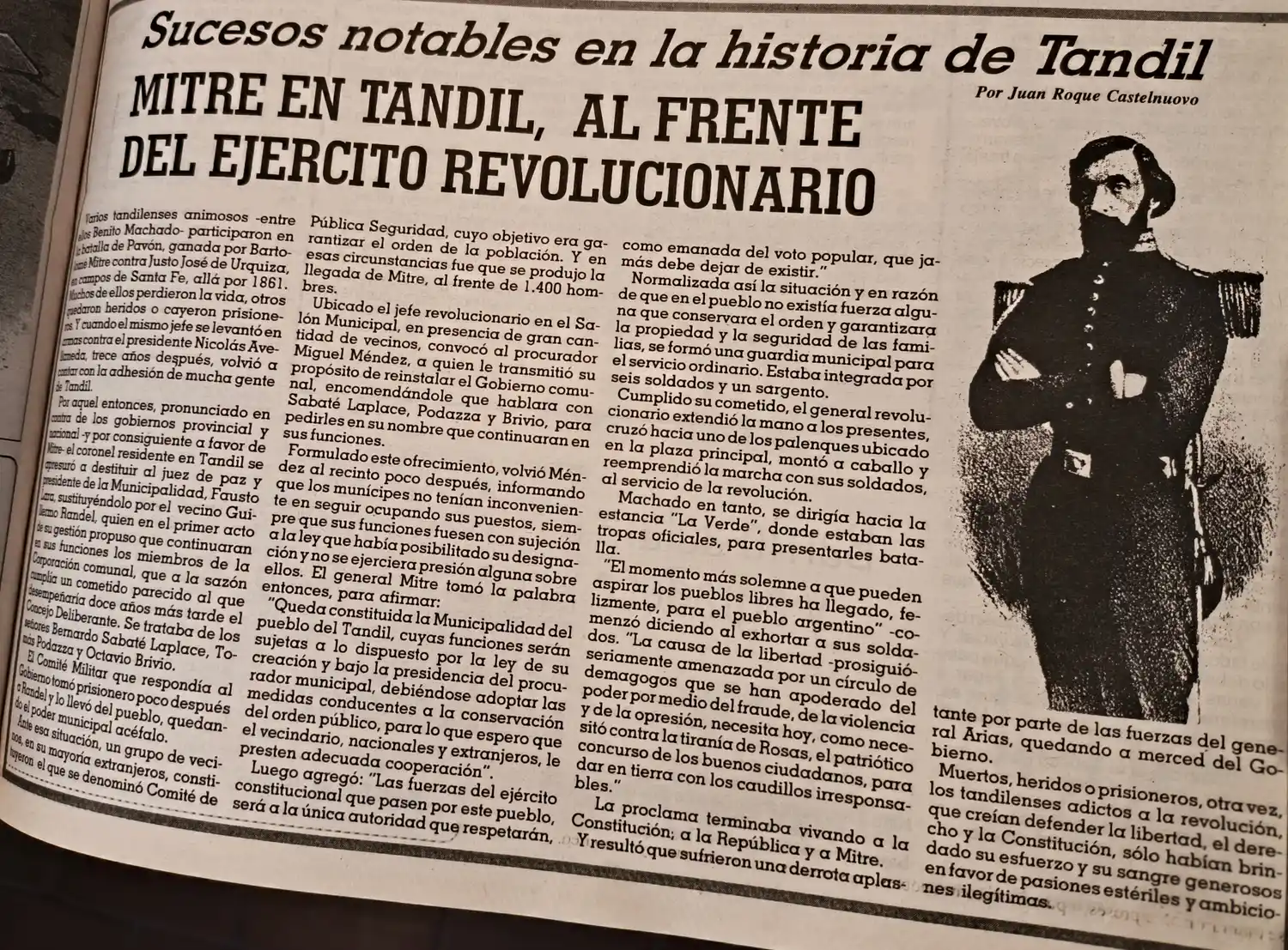 Mitre en Tandil, al frente del ejército revolucionario