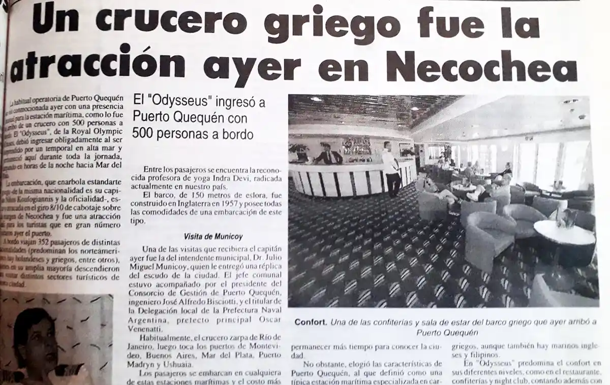 Buques de pasajeros en Necochea