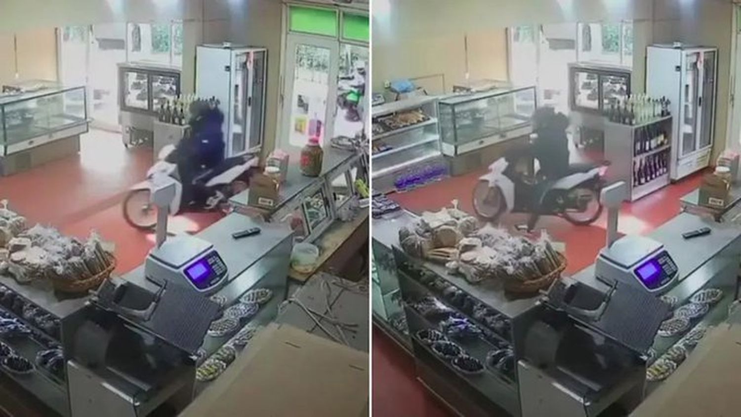 El delincuente lo persiguió hasta la panadería y le robó la moto adentro del local