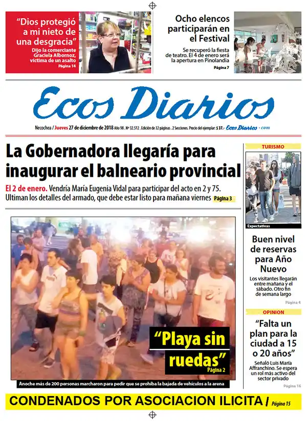 Tapa del 27 de diciembre de 2018