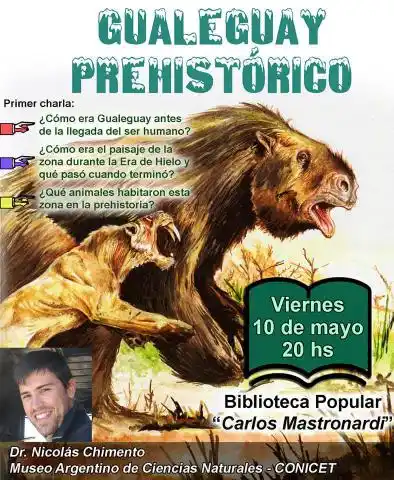 Se realiza la charla "Gualeguay Prehistórico" en la Biblioteca Popular