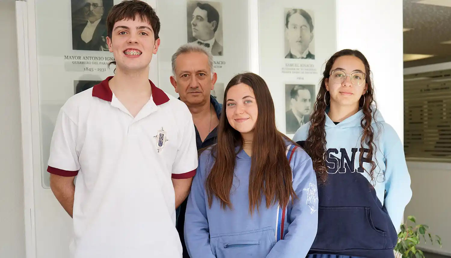 En Ecos Diarios. Facundo Galván, María Clara Giqueaux, Julieta Rodríguez y Pablo Martínez
