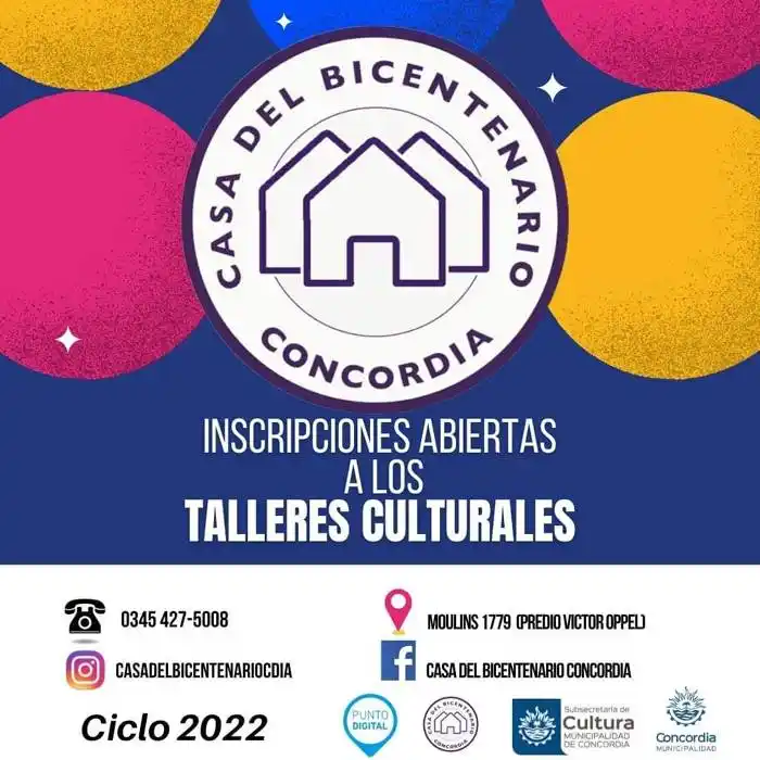 Se abrieron las inscripciones para los talleres 2022 en la  Casa del Bicentenario