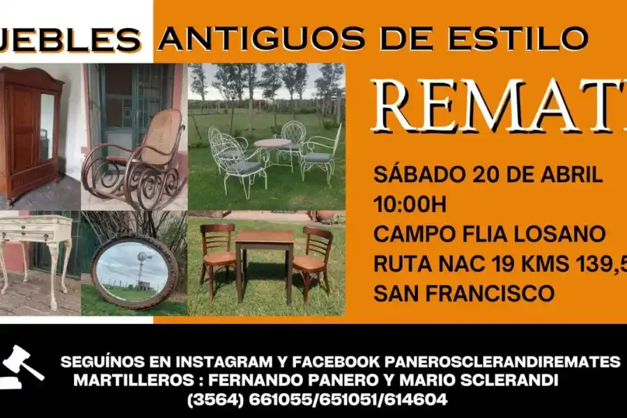 Gran remate de campo en la región, este sábado 20: mirá los objetos que se pueden comprar