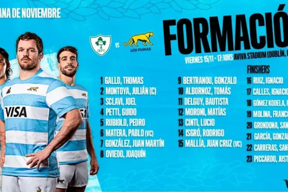 Los Pumas tienen equipo definido para enfrentar a Irlanda