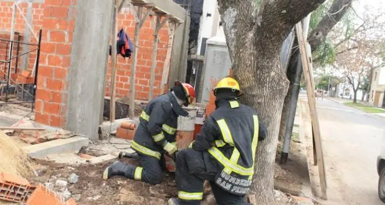 Escape de gas en obra en construcción