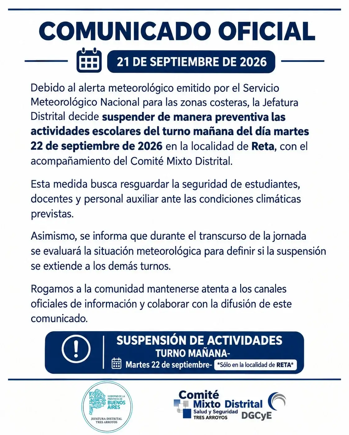 Comunicado oficial
