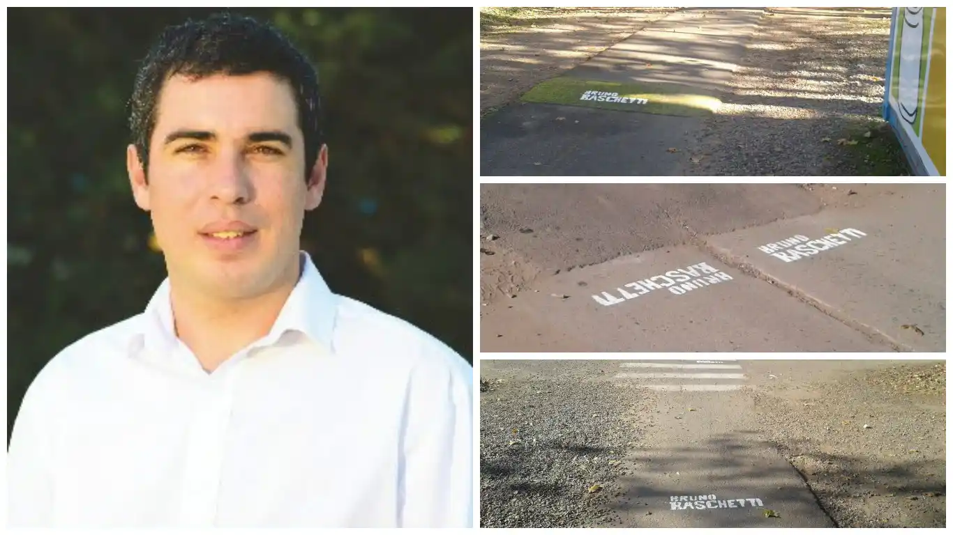 Un concejal de San Miguel pintó su nombre en todo el barrio y desató la bronca de los vecinos