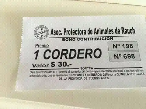 En Rauch buscan recaudar fondos para una protectora de animales y rifan un cordero