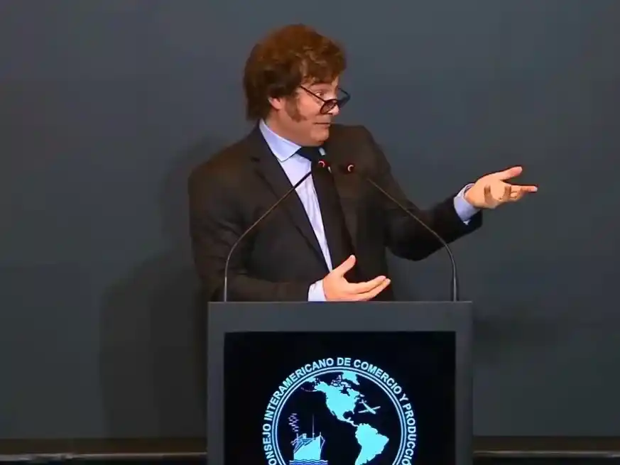 El Presidente habló de "mentiras" ante empresarios y envió un mensaje de aliento a su Gabinete ante el escándalo de las coimas en la Agencia Nacional de Discapacidad. Foto: Captura discurso Cicyp .