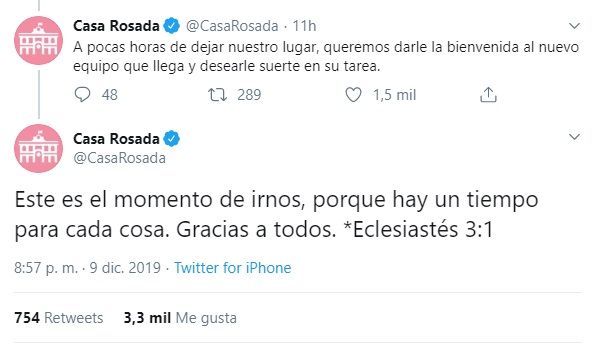 La transición de las redes sociales: La cuenta de Casa Rosada se despidió con una cita bíblica